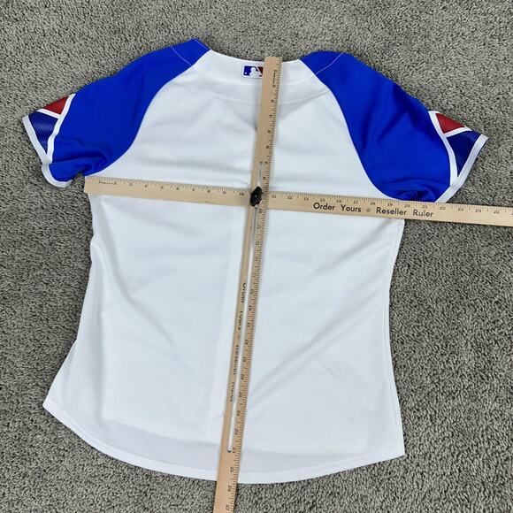 Atlanta Braves Jersey Womens Large White Blue MLB Baseball Nike City Connect 715 - Picture 10 of 14